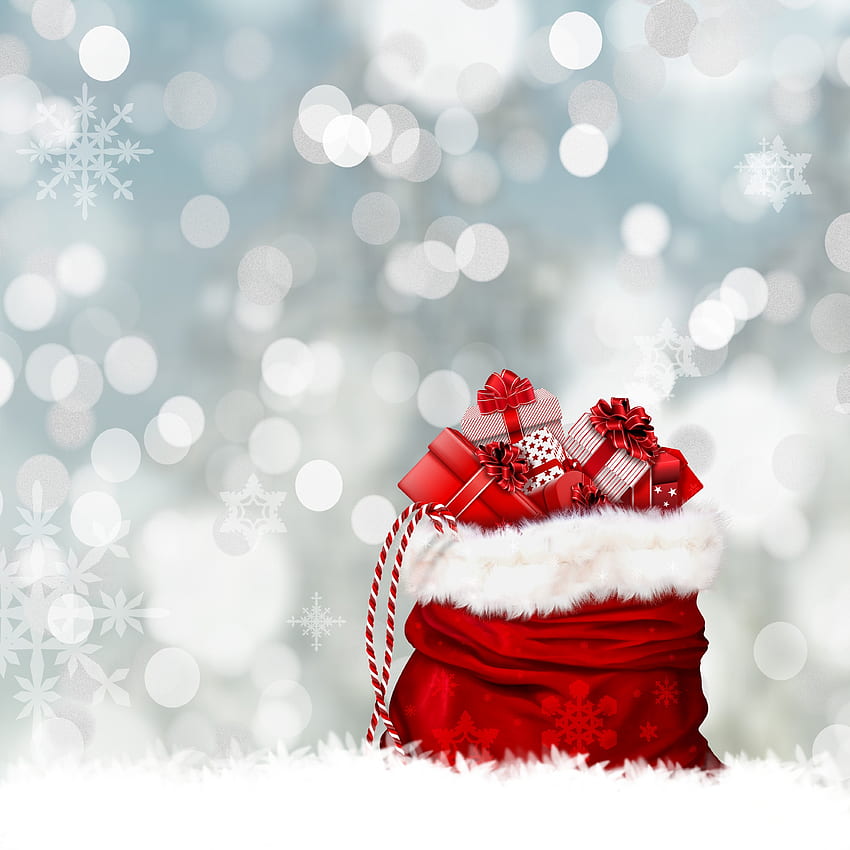 休日、新年、雪片、まぶしさ、クリスマス、プレゼント、ギフト 高画質の壁紙