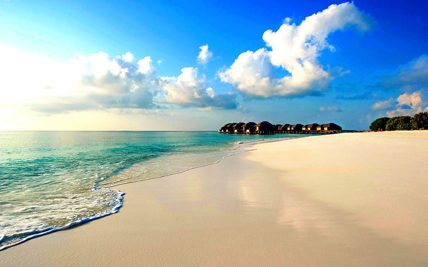 FÉRIAS DE VERÃO, Maldivas, verão, tropical, praia papel de parede HD