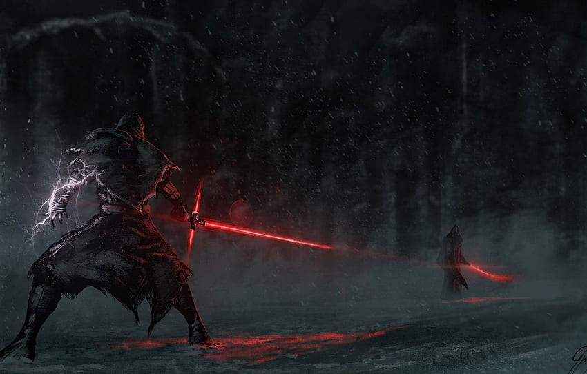 Star wars, the fight, laser sword, Kylo Ren HD wallpaper
