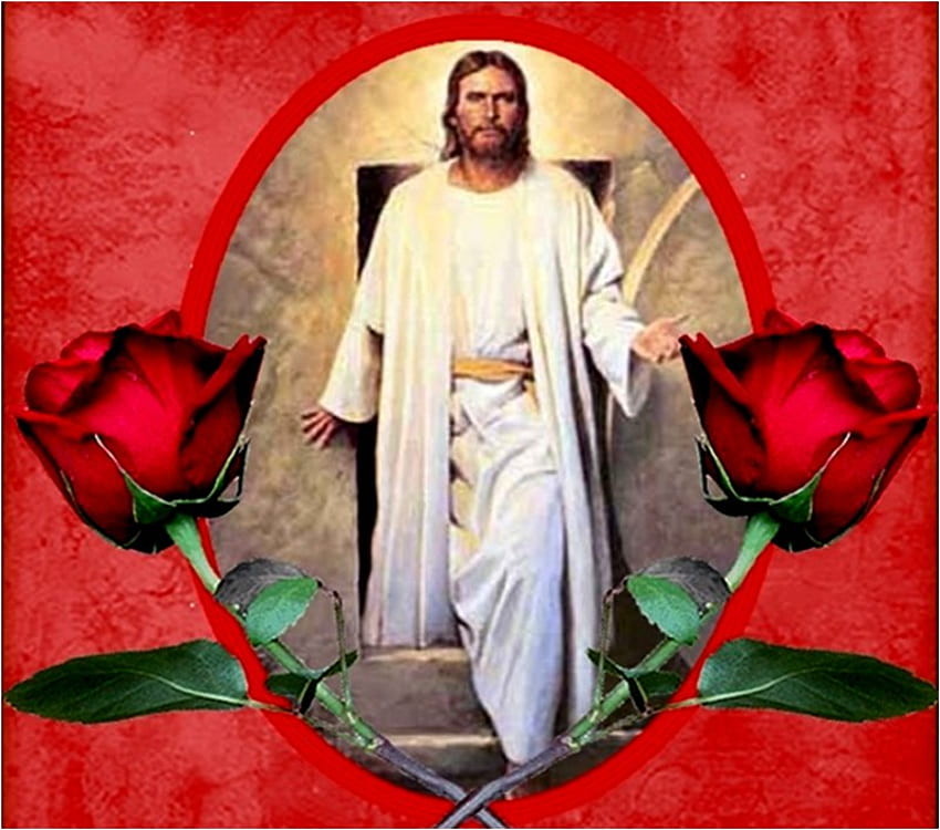salut est ressuscité!, dieu, jésus, christ, salut, religion, christianisme, rose, ressuscité, fleur Fond d'écran HD
