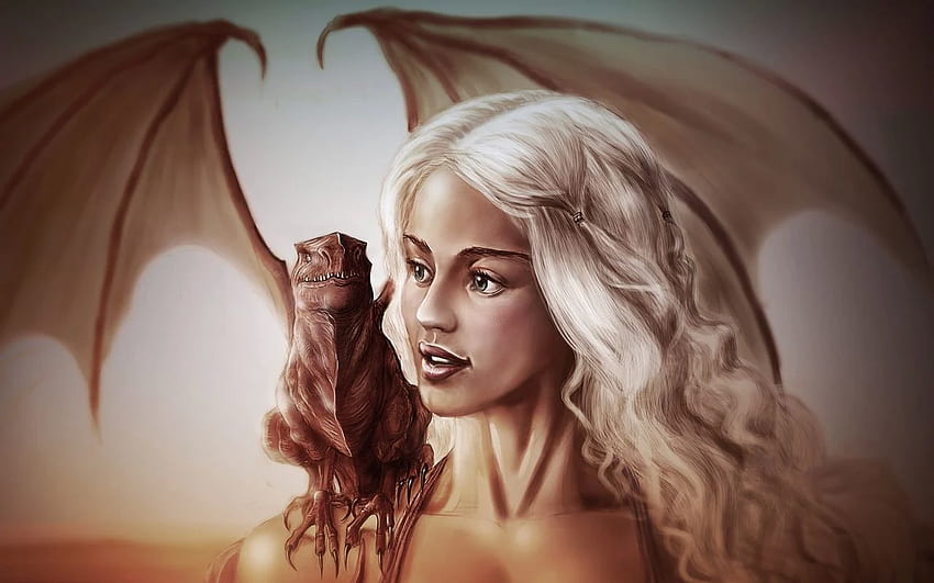 art, jeu des trônes, Daenerys Targaryen, Game of Thrones Dragon Queen Fond d'écran HD