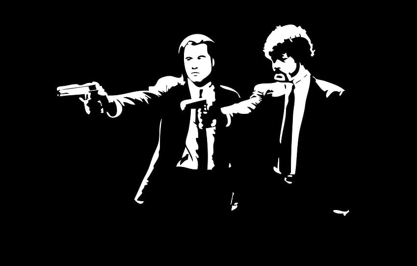 the film, pulp fiction, black and white for , section фильмы, Pulp Fiction Minimalist HD wallpaper