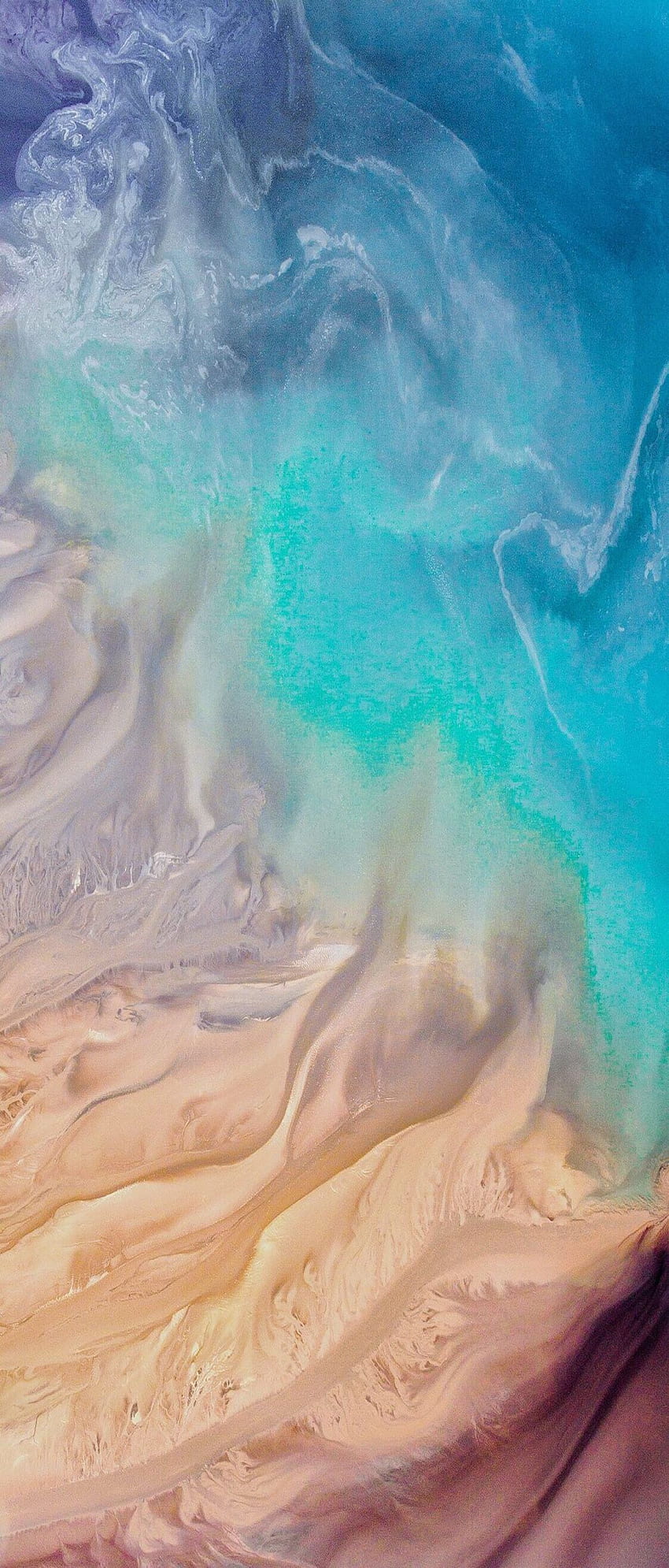 iOS 11, iPhone X, Aqua, Blau, Wasser, Strand, Welle, Meer, Apfel, Blauer Wind HD-Handy-Hintergrundbild