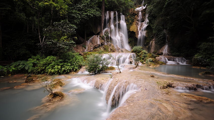 Dalat Waterfall, , , falls, Pongour, waterfall, Vietnam, mountain, river, Nature HD wallpaper
