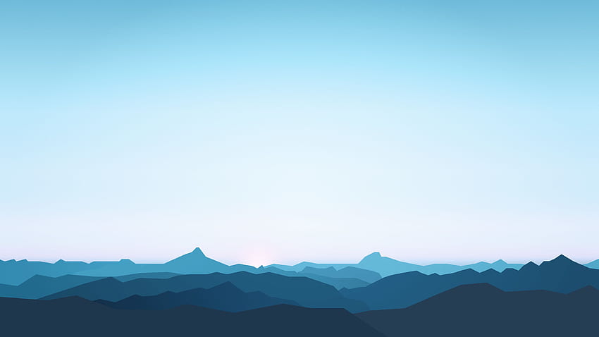 Sleepy Mountains , , Artist , Oeuvre , Digital Art , , Mountains , Nature , White and Blue Minimal Fond d'écran HD