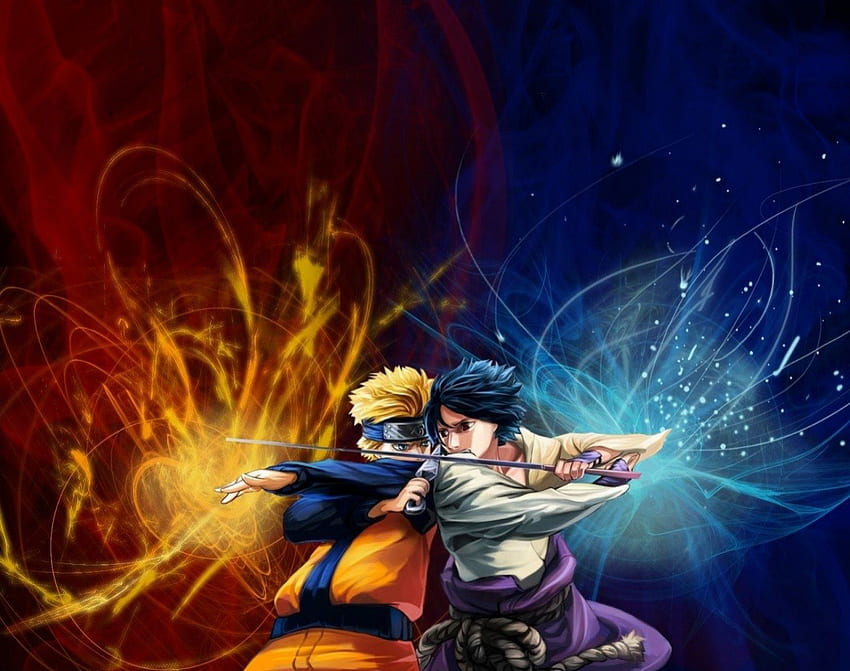 anime Naruto i Sasuke, sasuke, naruto, walka, anime Tapeta HD