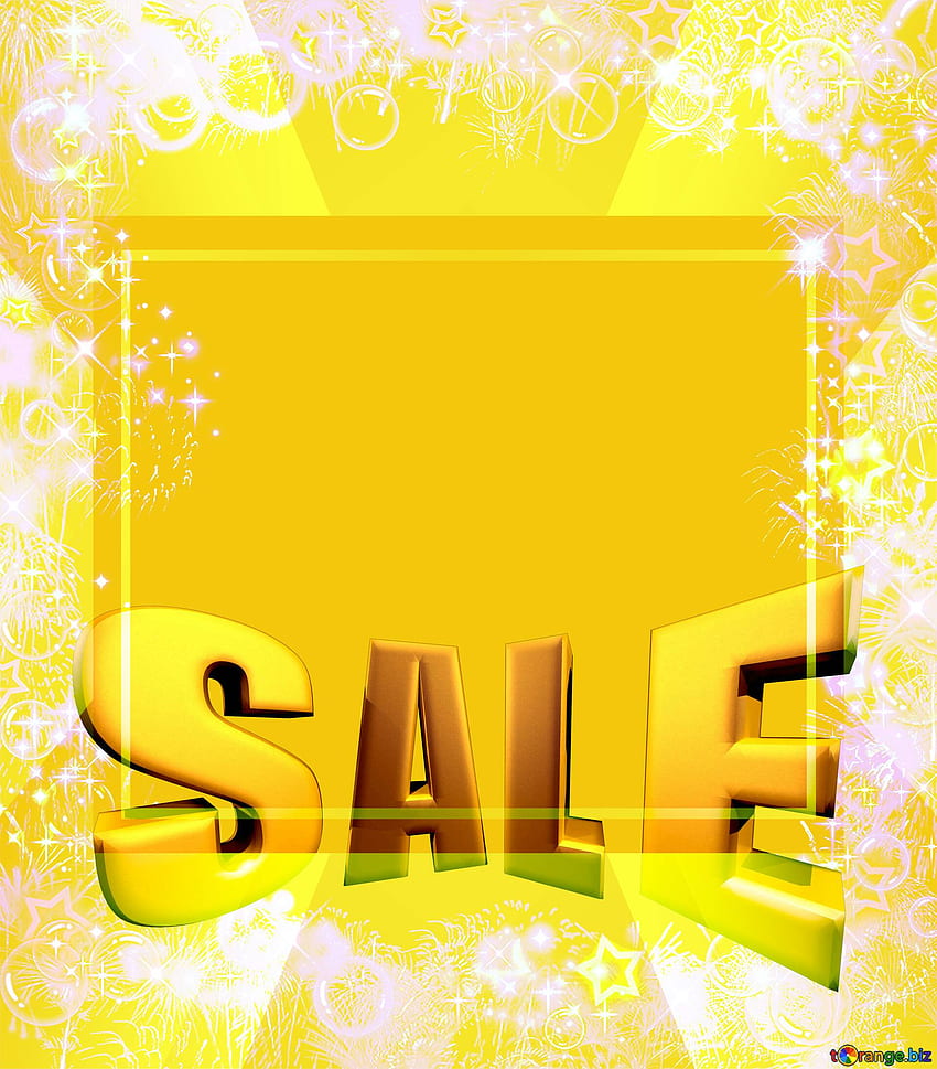 Promoção de vendas 3D letras douradas fundo de venda quadro modelo amarelo em CC POR estoque de licença Fx №198122 Papel de parede de celular HD