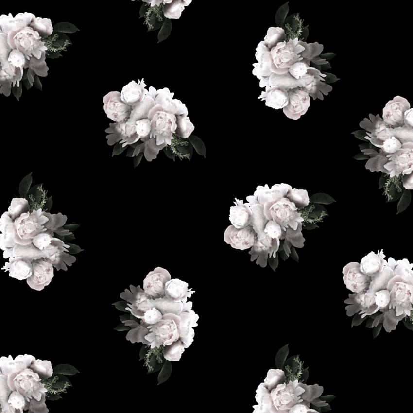 White Peony Removable Wallpaper Peonies Wall Mural Black and  Etsy   Feature wall wallpaper Temporary wallpaper Peony wallpaper