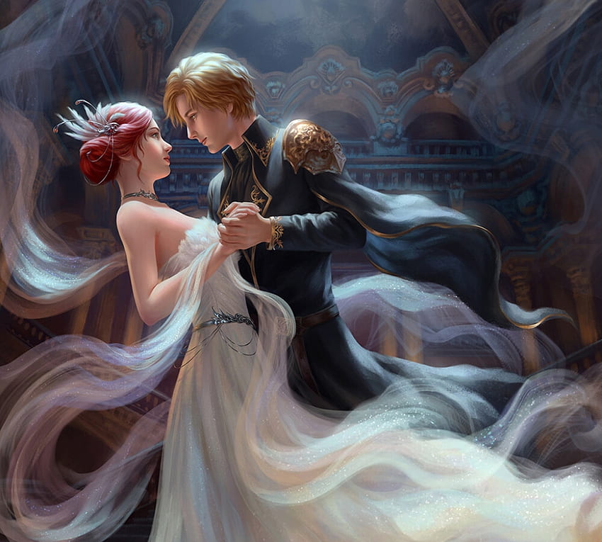 The dance, crystal rain, crystalrain, fantasy, dance, man, couple, gurl HD wallpaper