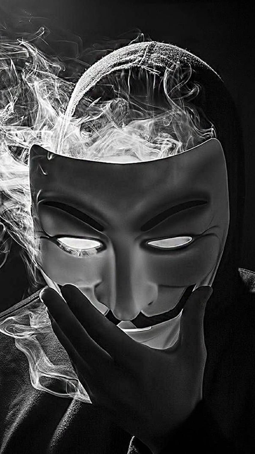 Joker Mask graphy, Black and White Joker HD phone wallpaper