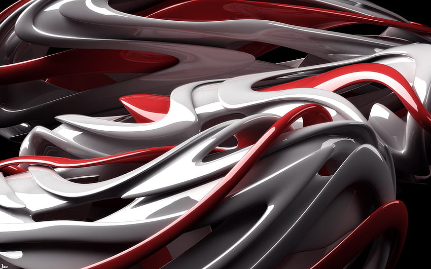 Red and White , abstract, red and white HD wallpaper