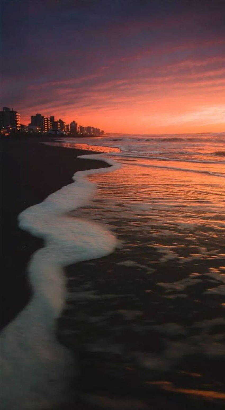 Sunset Beach Sea Scenery Horizon 4K Phone iPhone Wallpaper 4230b