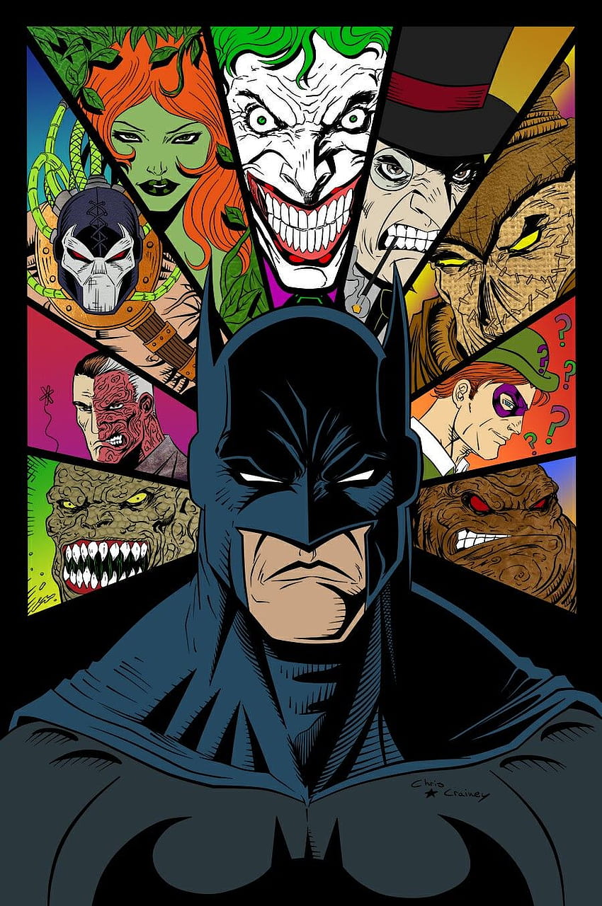 Batman Villains'de Christopher Johnson. batman, batman, dc çizgi roman çizimleri HD telefon duvar kağıdı