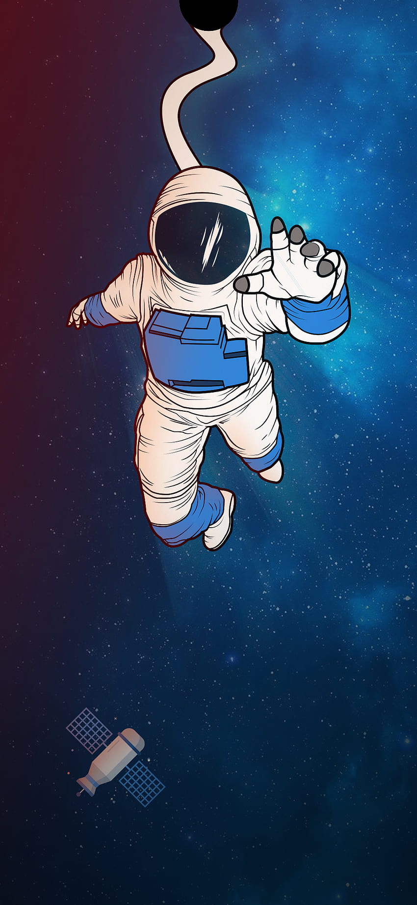 Shr Ash on Redmi Note 7 notch. Astronaut , space, Minimal, Cartoon Astronaut Space HD phone wallpaper
