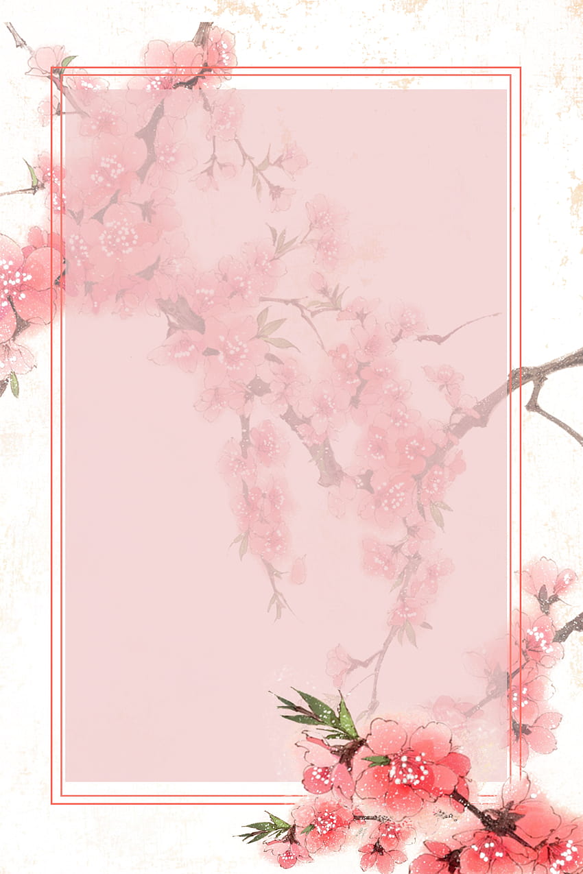 Кратък фон на художествен плакат с цветя, гръндж флорален HD тапет за телефон