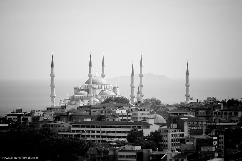and Background. Black and White s, Istanbul HD wallpaper