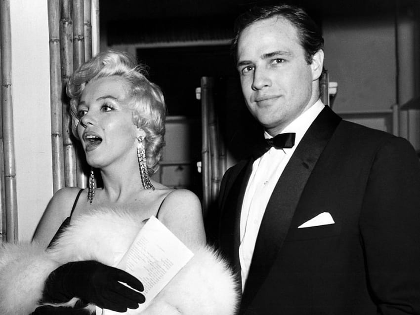Brando~Monroe, classics, superstar, Hollywood, actors HD wallpaper