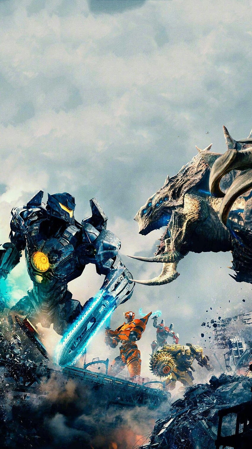 Jaegers contre Mega Kaiju. Titanes del pacifico, Pacific rim, Pelicula pacific rim Fond d'écran de téléphone HD
