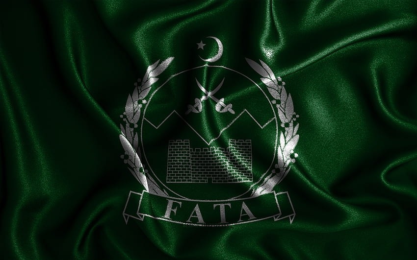 Bendera Daerah Kesukuan yang Dikelola Secara Federal,, bendera bergelombang sutra, provinsi pakistan, Hari Daerah Kesukuan yang Dikelola Secara Federal, bendera kain, seni 3D, Wilayah Kesukuan yang Dikelola Secara Federal, Asia, Provinsi Pakistan, Pakistan Wallpaper HD