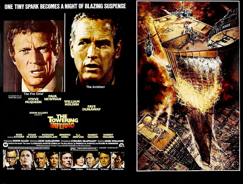 The Towering Inferno ยนตร์ภัยพิบัติที่ดีที่สุดของเออร์วิน อัลเลน – Brothers' Ink Productions, Inferno Movie วอลล์เปเปอร์ HD