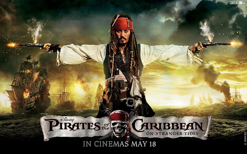 Pirates of the Caribbean: On Stranger Tides แจ็ค สแปร์โรว์ Pirates of the Caribbean on Stranger Tides โจรสลัด แจ็ค สแปร์โรว์ พอตซี วอลล์เปเปอร์ HD