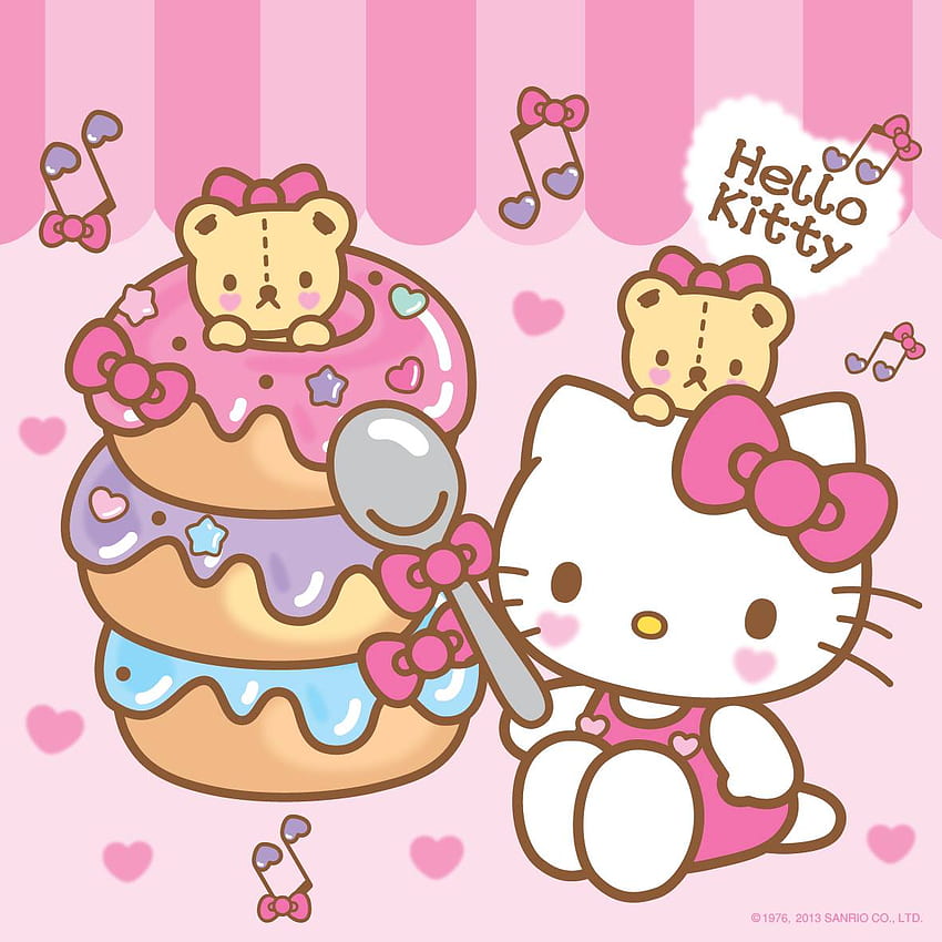 Pączek Hello Kitty. Sanrio ❤. Witaj kotku, kotku, śliczny Sanrio Tapeta na telefon HD