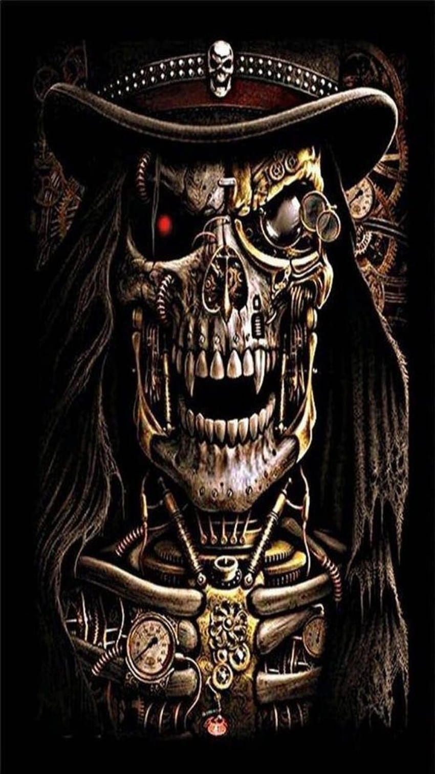 Crânio Steampunk, Esqueleto Gangster Papel de parede de celular HD