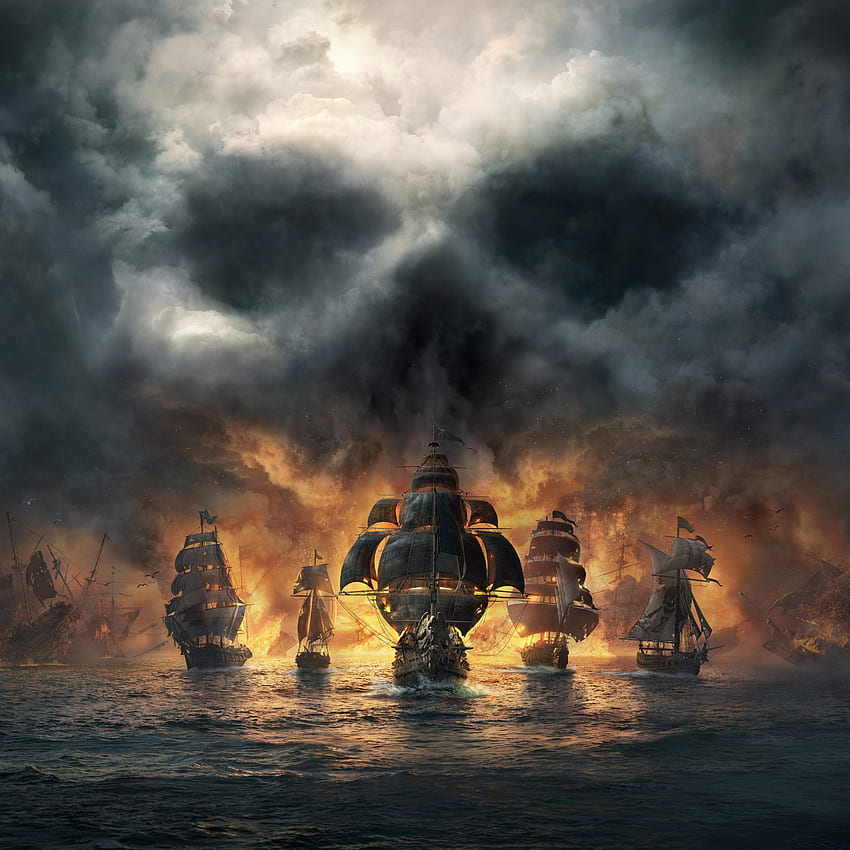 Skull and Bones Dark Pirates Ships , Dark Boat HD phone wallpaper