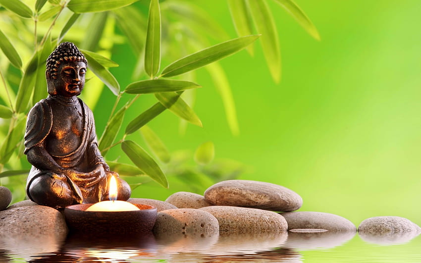 Zen, zielony, kamienie, zen, budda, medytacja Tapeta HD