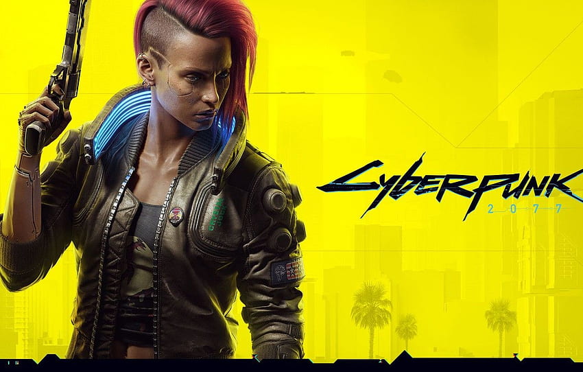 Images Cyberpunk 2077 Pistols Girls vdeo game 1366x768