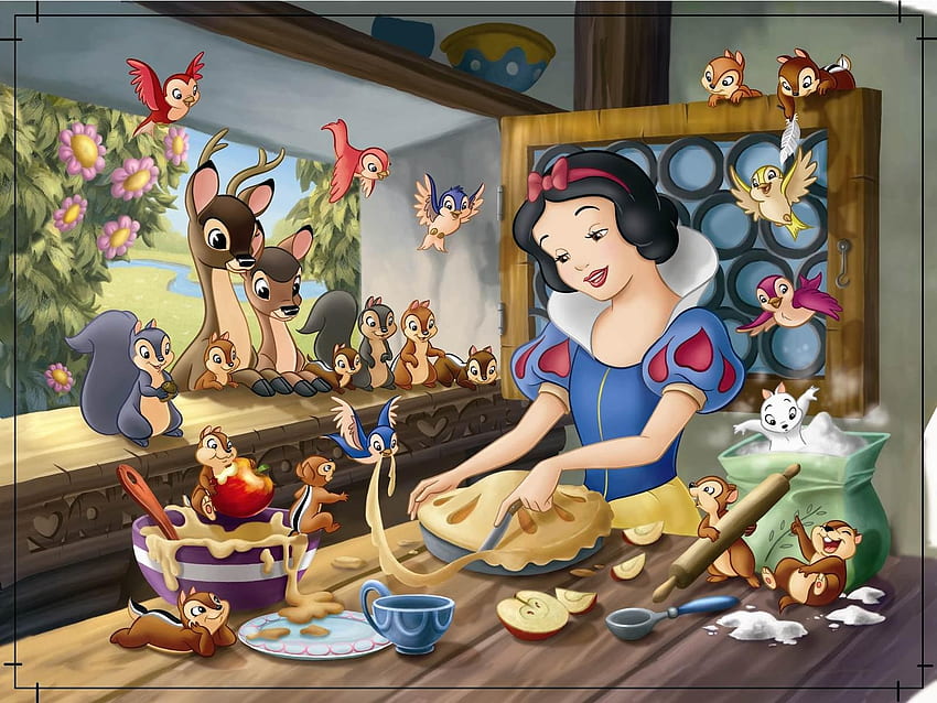 Pamuk Prenses, disney, kız, fantezi, hayvanlar HD duvar kağıdı