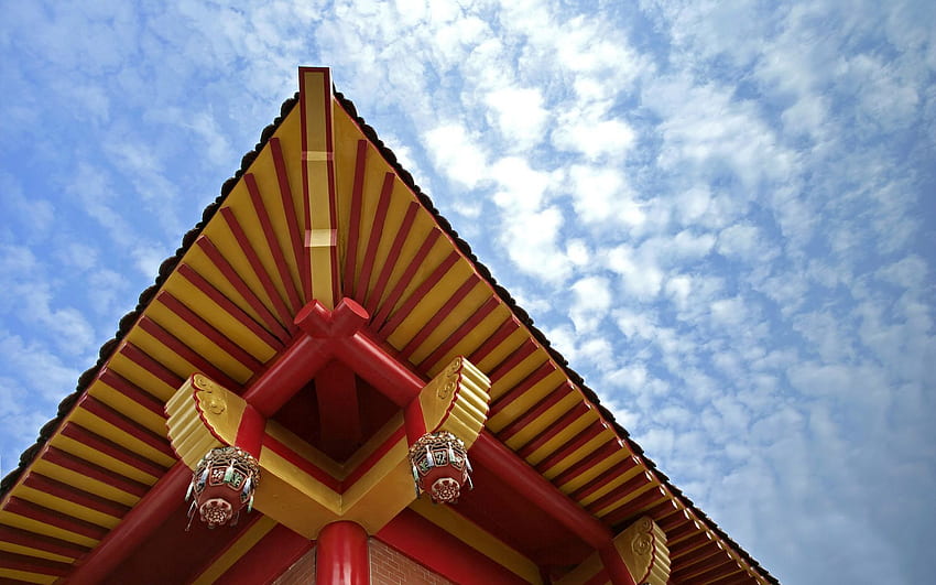 Sky, Patterns, , , Roof, China HD wallpaper