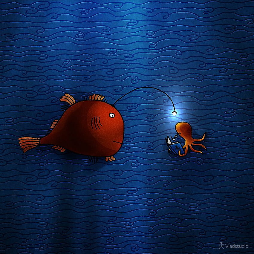 Anglerfish (). Whimsical art, Angler fish,, Abstract Fish HD phone wallpaper