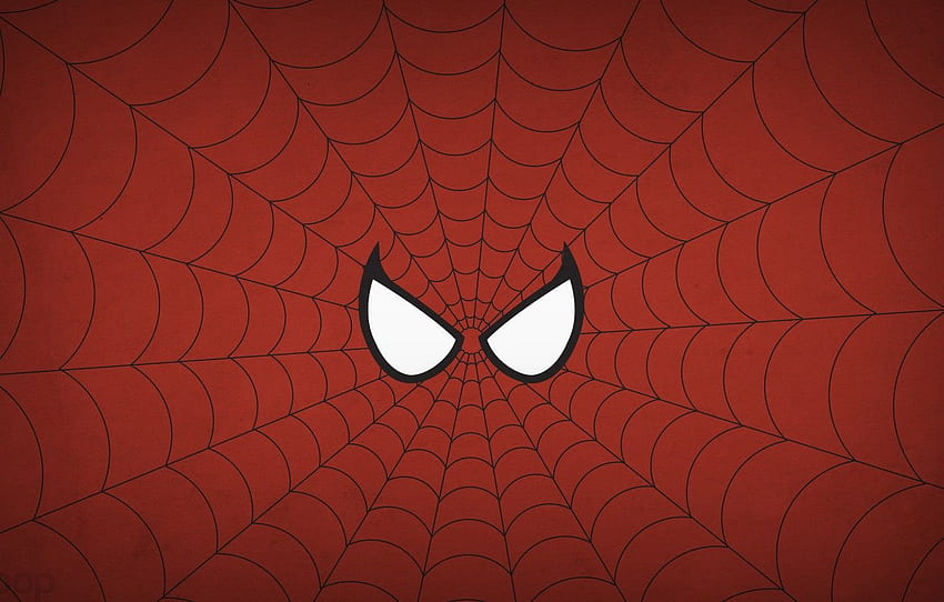 rot, Spiderman, Spinnennetz für , Abschnitt минимализм, Spider-Man Red HD-Hintergrundbild