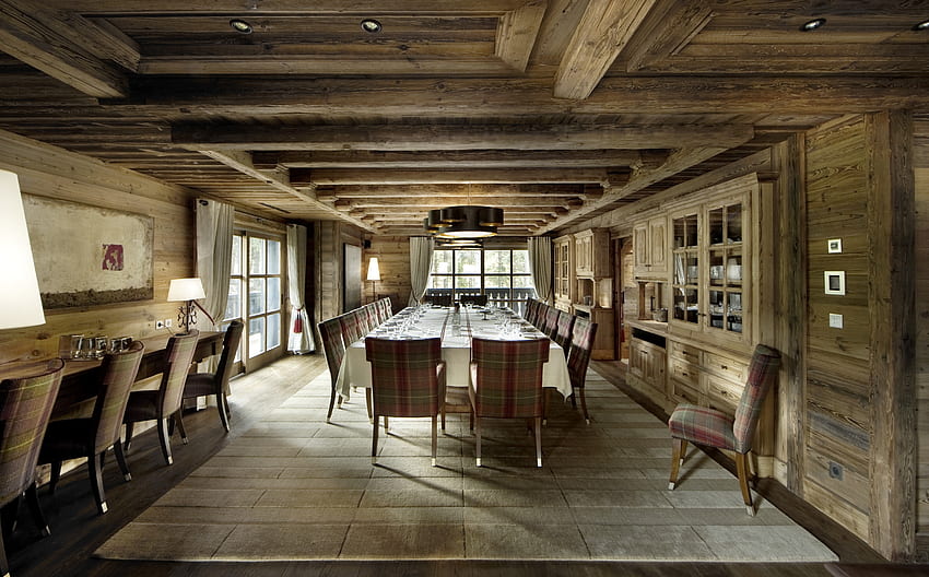 Wnętrze, , Różne, Stół, Pokój, Krzesła, Sufit, Drewniany Design Tapeta HD