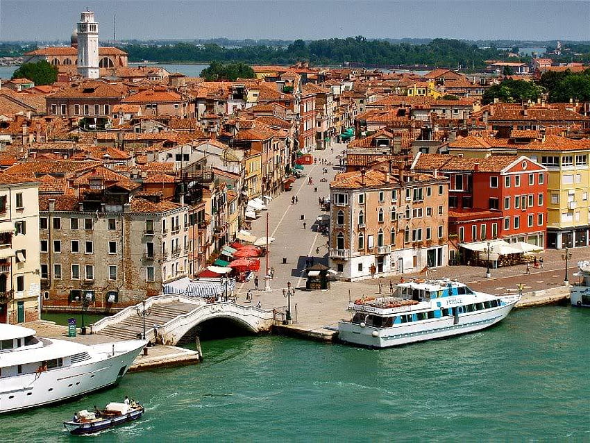 Bridge in Venice, buildings, bridge, venice, water HD wallpaper