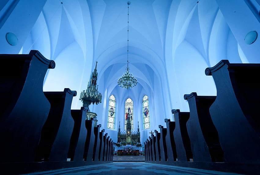 Църква Катедрала Джамия Синьо Румъния Дизайн - Cacica - & фон, църква отвътре HD тапет