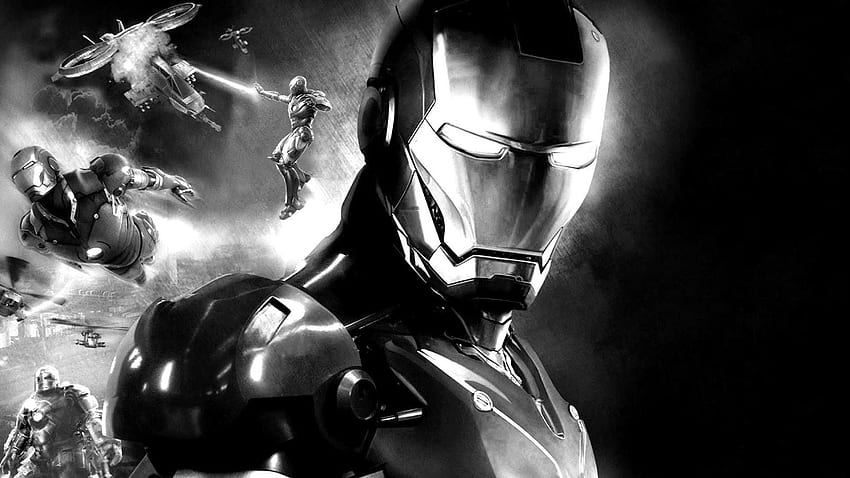 Iron man black and white HD wallpaper | Pxfuel