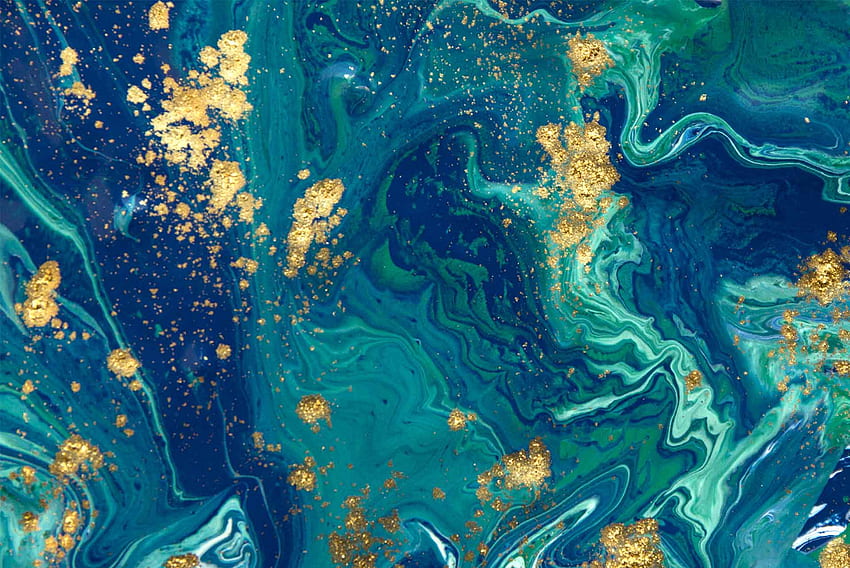 Blau und Gold, blauer und roségoldener Marmor HD-Hintergrundbild