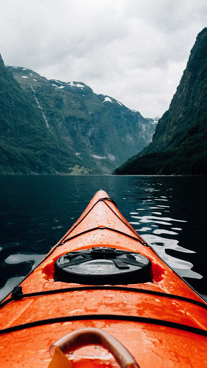 Водни приключения Планини Езеро. Природа, Пътуване, Приключение, Каяк езеро HD тапет за телефон