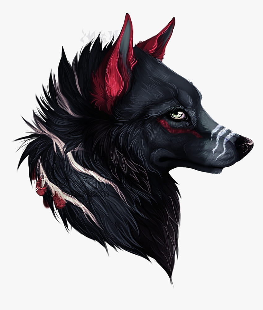 オオカミのクリップアート - 黒と赤のオオカミ, Png, Cool Black and Red Wolf HD電話の壁紙