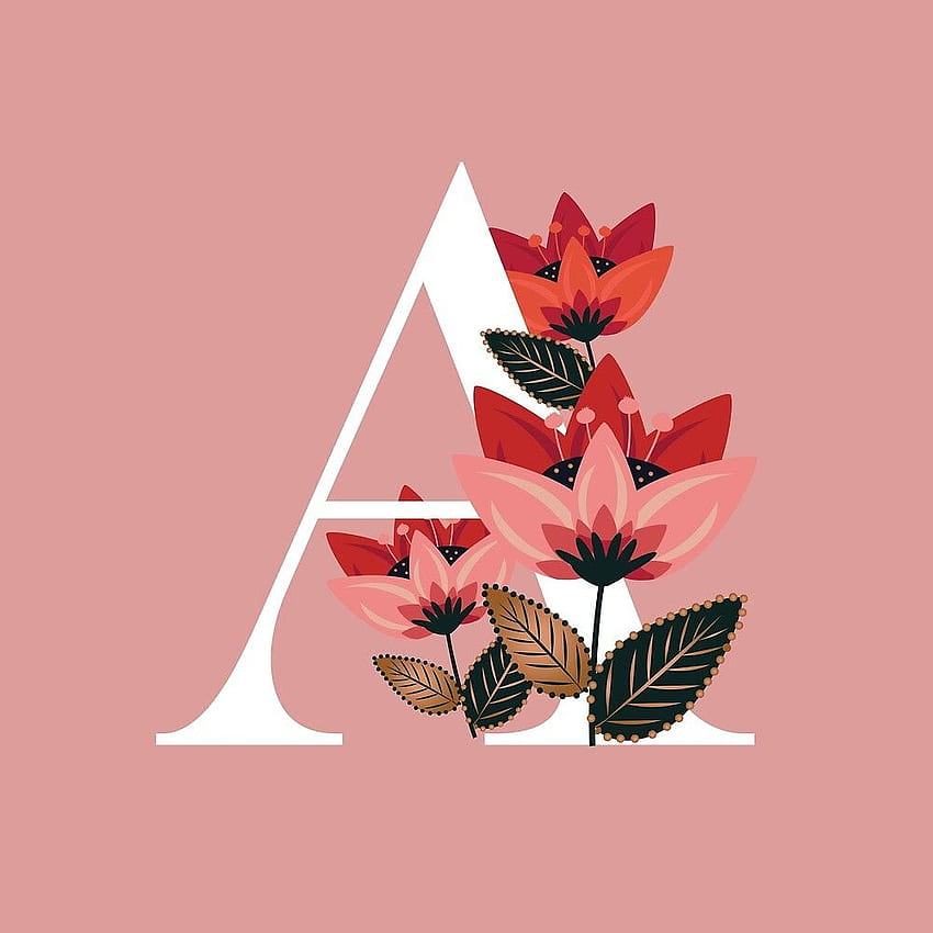 Monograma floral de Venecia A de werlangpaper. redbubble Alfabeto, monograma floral, diseño del alfabeto, letras fondo de pantalla del teléfono