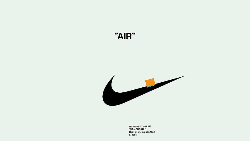 Nike logo with text overlay, Nike, fashion, Off White HD wallpaper