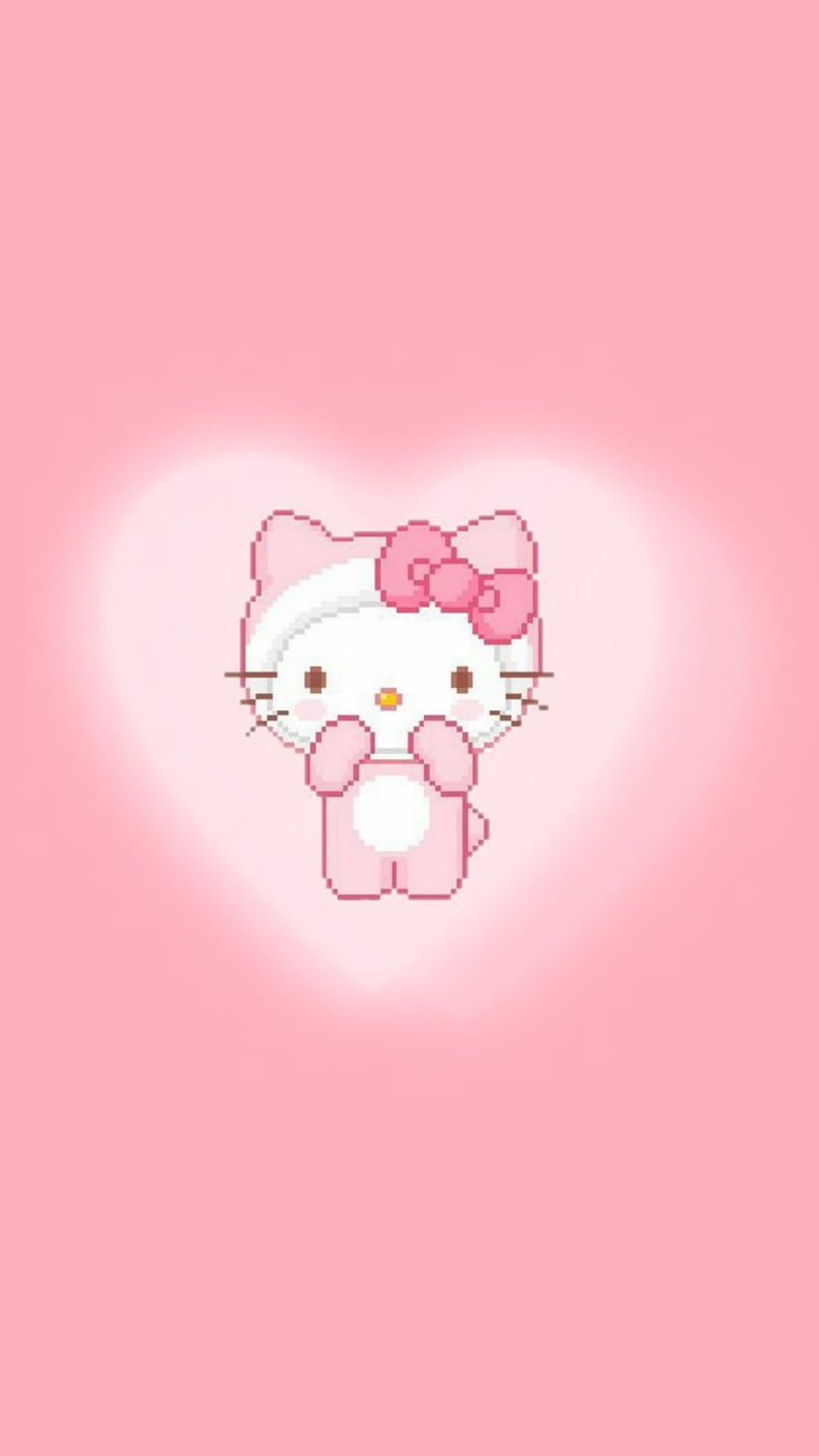 Hello Kitty minimal Wallpaper 4K Pink background Cute 9938