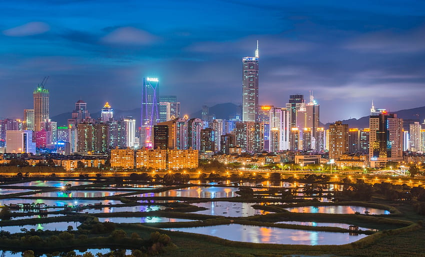 Shenzhen skyline. Ciudades, Mundo, Cielo, Shenzhen Night HD wallpaper