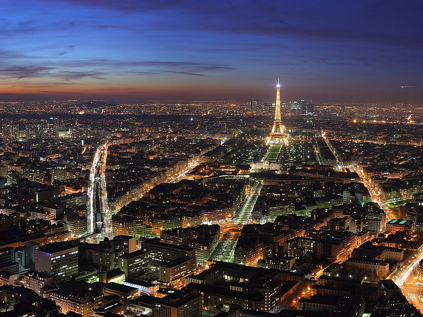 Cities, Night, Paris, Eiffel Tower, View From Above, City Lights, France HD wallpaper