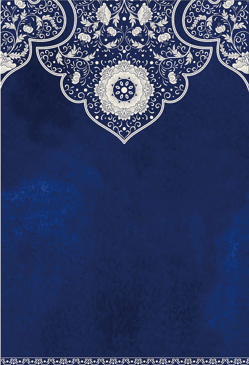 di nozze d'epoca antico blu. Modello di arte islamica, vintage, di nozze Sfondo del telefono HD