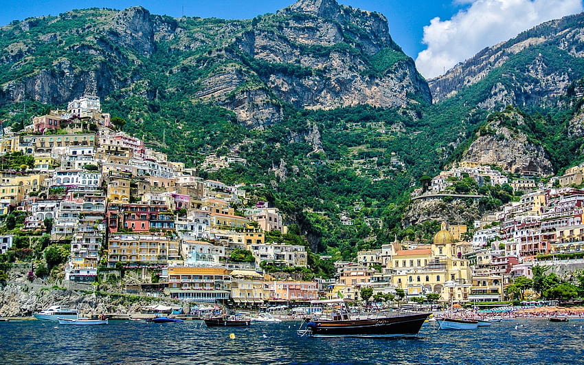 Kota, Italia, Pantai, Amalfi Wallpaper HD