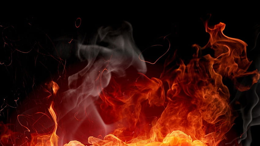 Flamme brennen Funken Rauch Hintergrund. GW2, Feuerästhetik HD-Hintergrundbild