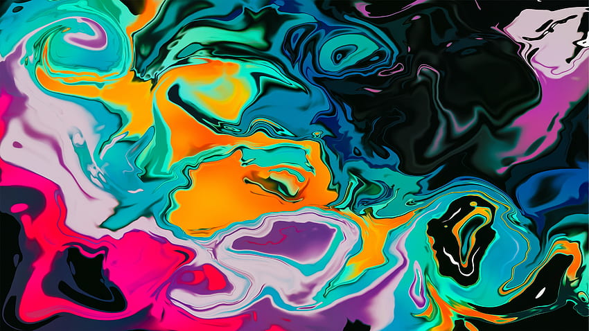 Color paint, glitch abstract art, colorful HD wallpaper